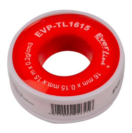 Bandă teflon pentru etanșarea filetelor de 16 mm × 15 m cu grosime de 0,15 mm
