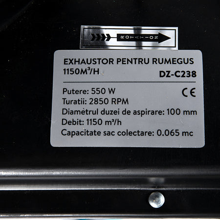 Exhaustor pentru rumeguș 1150 mc/h, atelier și fabrică, Detoolz DZ-C238