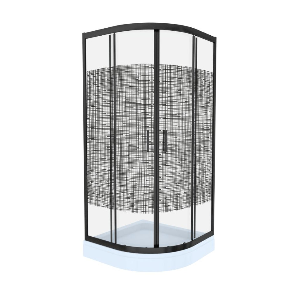 Cabina De Dus Celesta Titan, Semirotunda, sticla cu model Lines 104, 900 X 900 X 1900 Mm
