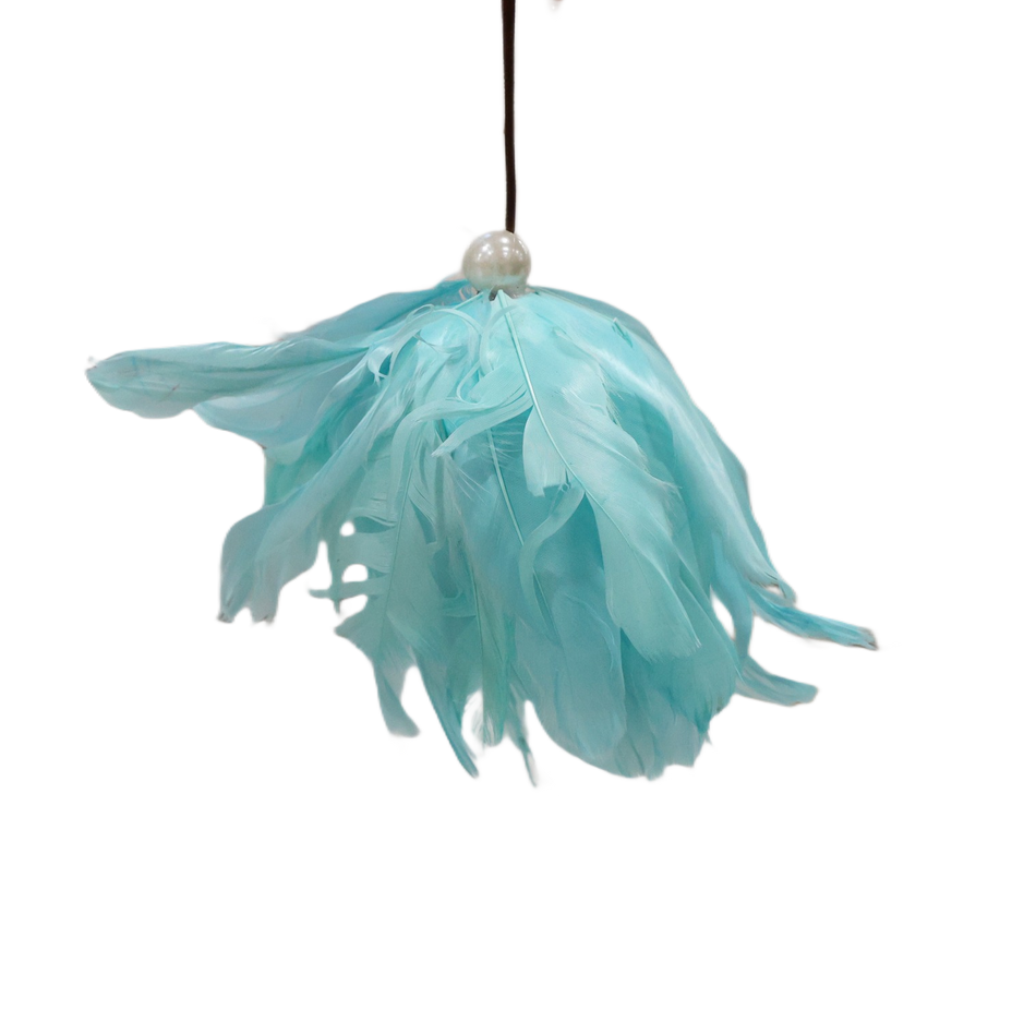 Glob De Agatat Din Pene Roz/turcoaz Deschis 10 Cm Xmas