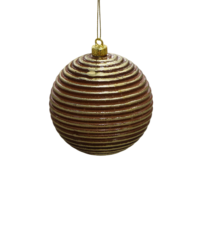XMAS GLOB 10 CM CUPRU DIN PLASTIC, MODEL TRICOT 12007CO10