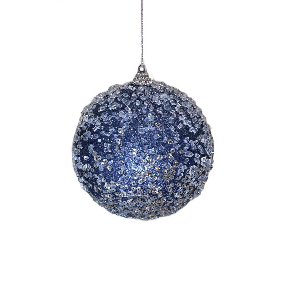 Xmas Glob 10 Cm Bleu Cu Gheata A2-31814ad10