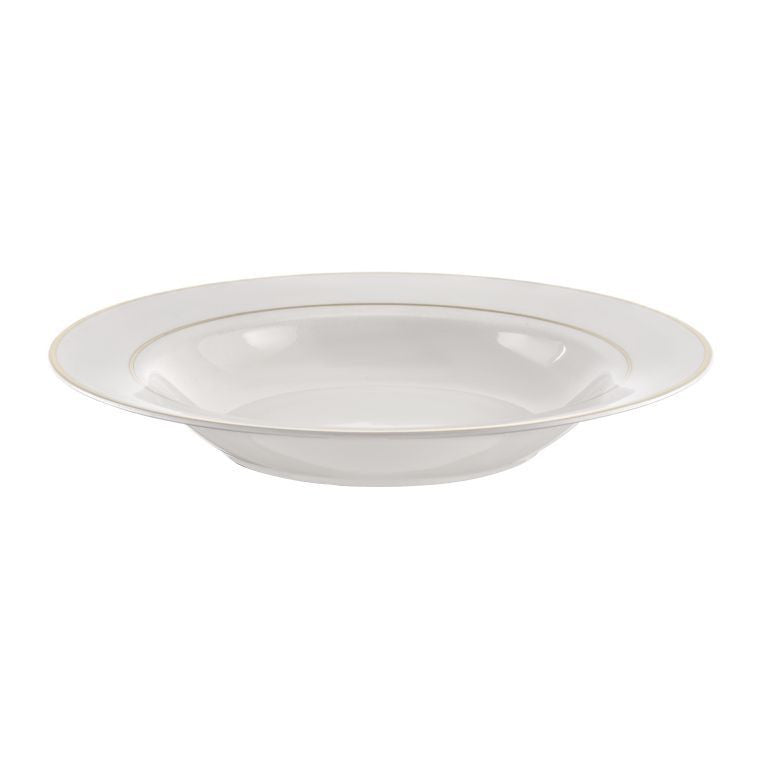Farfurie adâncă 23 cm Aura Gold, portelan elegant cu decor auriu Ambition 23052