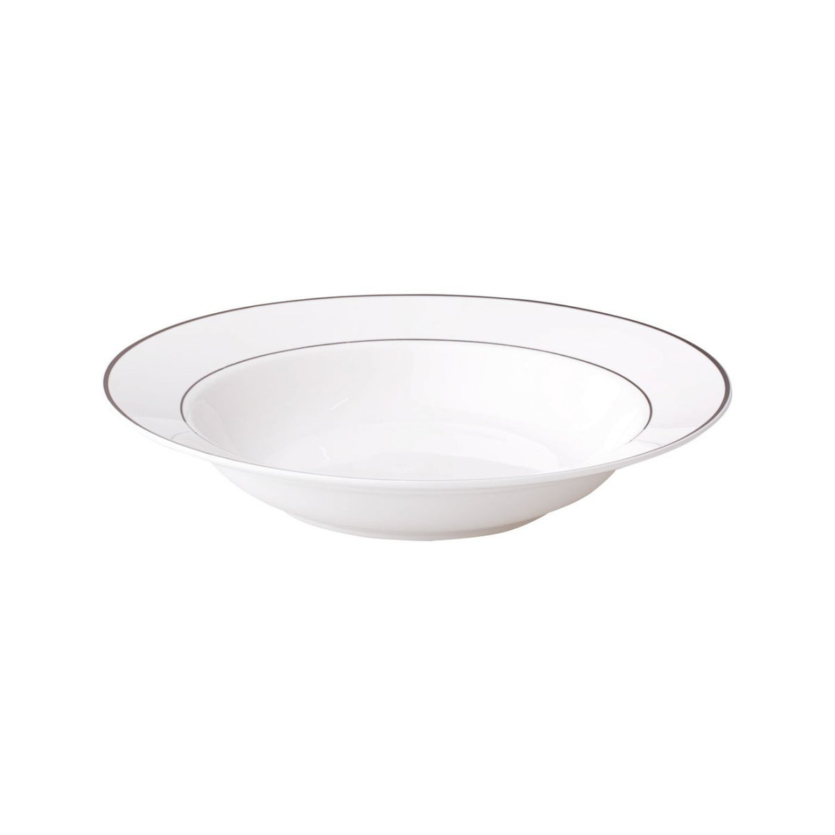 Farfurie adâncă 23 cm Aura Silver din porțelan New Bone China AMBITION 23072