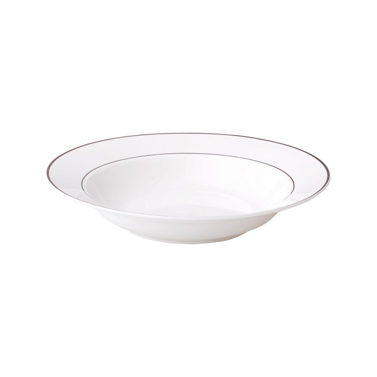 Farfurie adâncă 23 cm Aura Silver din porțelan New Bone China AMBITION 23072