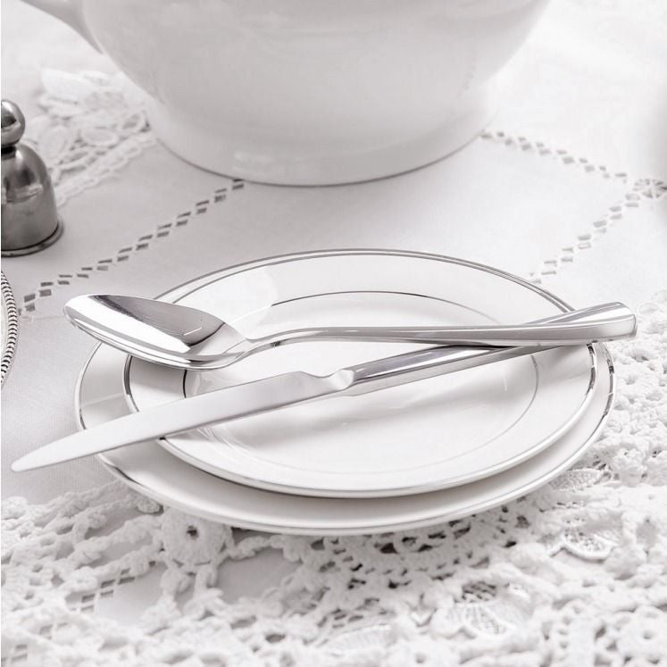 Farfurie desert Aura Silver din portelan Ambition, design elegant
