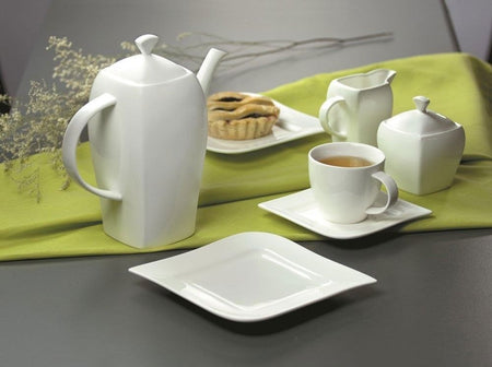 Farfurii de desert Ambition Fala din porțelan alb, design elegant