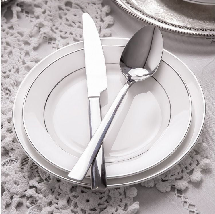Farfurie desert Aura Silver din portelan Ambition, design elegant