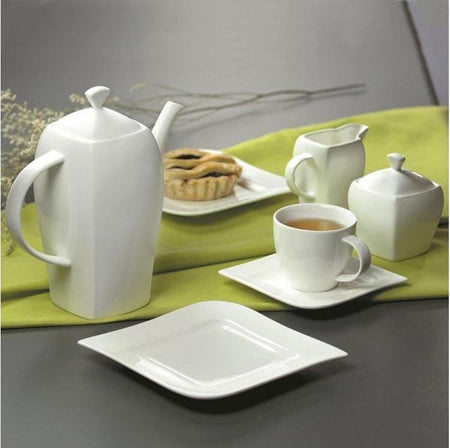 Farfurii de desert Ambition Fala din porțelan alb, design elegant