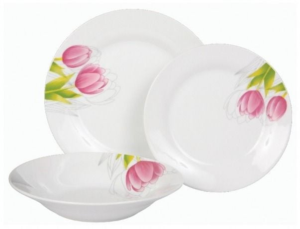 Farfurie plată 23 cm Tulipan, design floral, porțelan de calitate DOMOTTI 63192