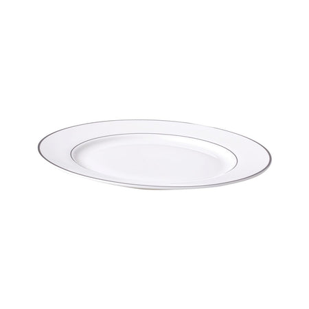 Farfurie plată 27 cm Aura Silver, portelan elegant cu detalii argintii Ambition 23071