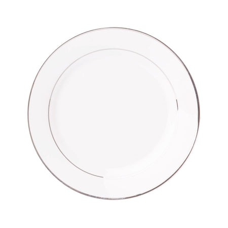 Farfurie plată 27 cm Aura Silver, portelan elegant cu detalii argintii Ambition 23071
