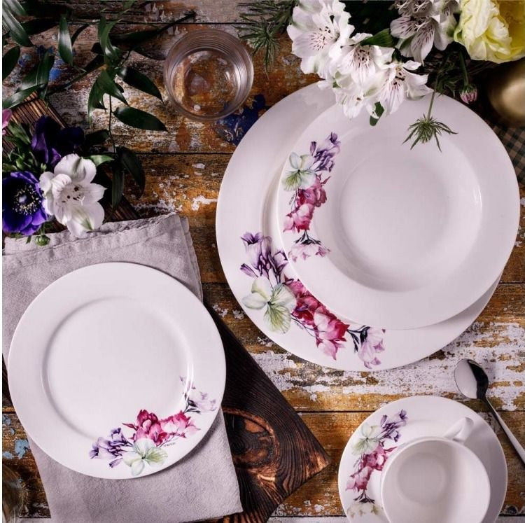 Farfurie plată 27 cm Garden floral, porțelan New Bone China, strat protector AMBITION 29139