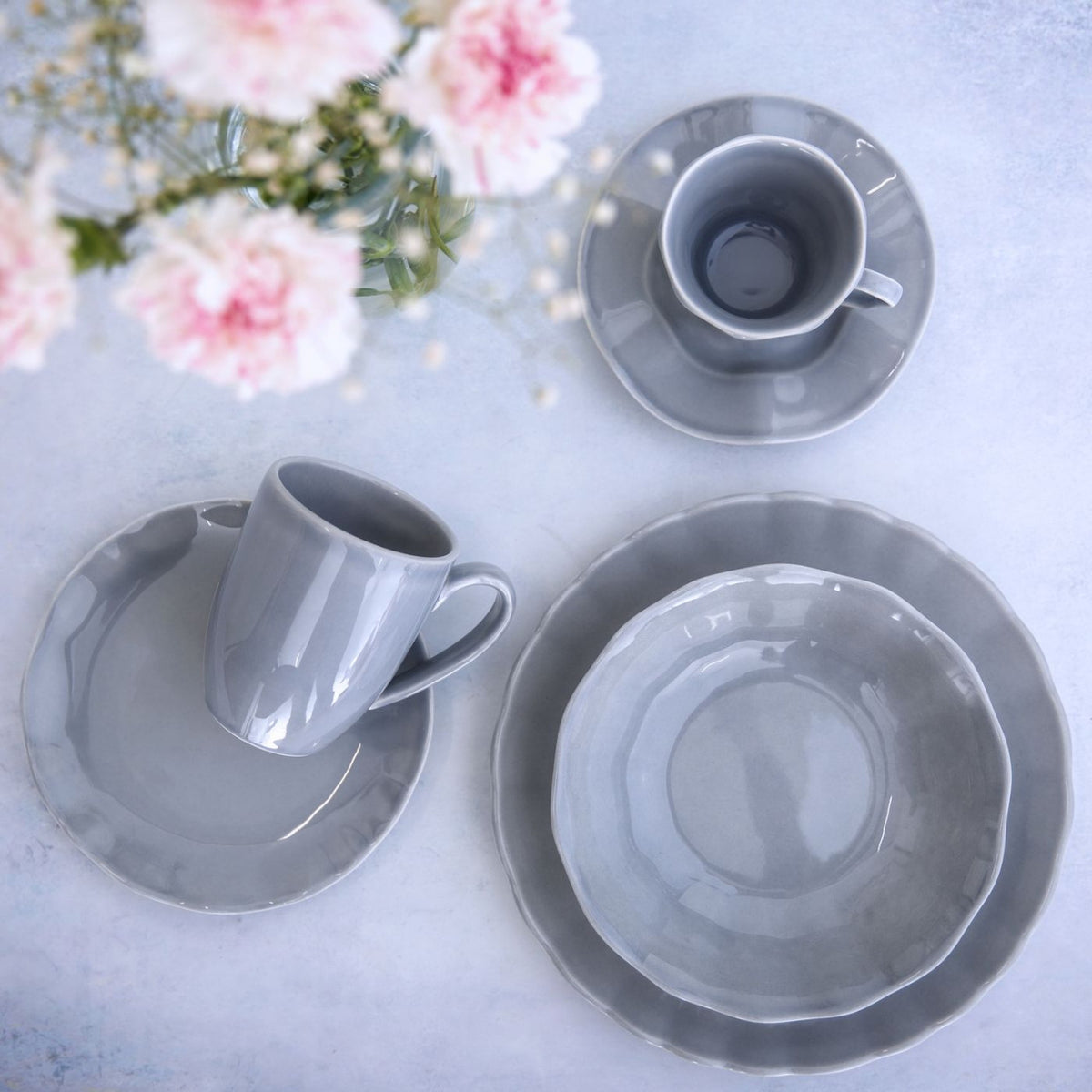 Farfurie plată Diana Rustic Ambition, ceramică 27 cm, diferite culori Gri