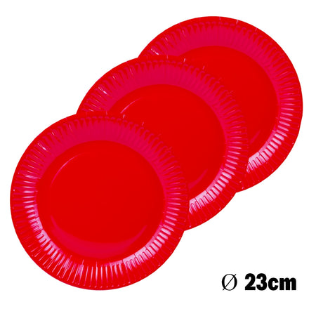 Farfurii Carton Pentru Party, Rosii, 23cm