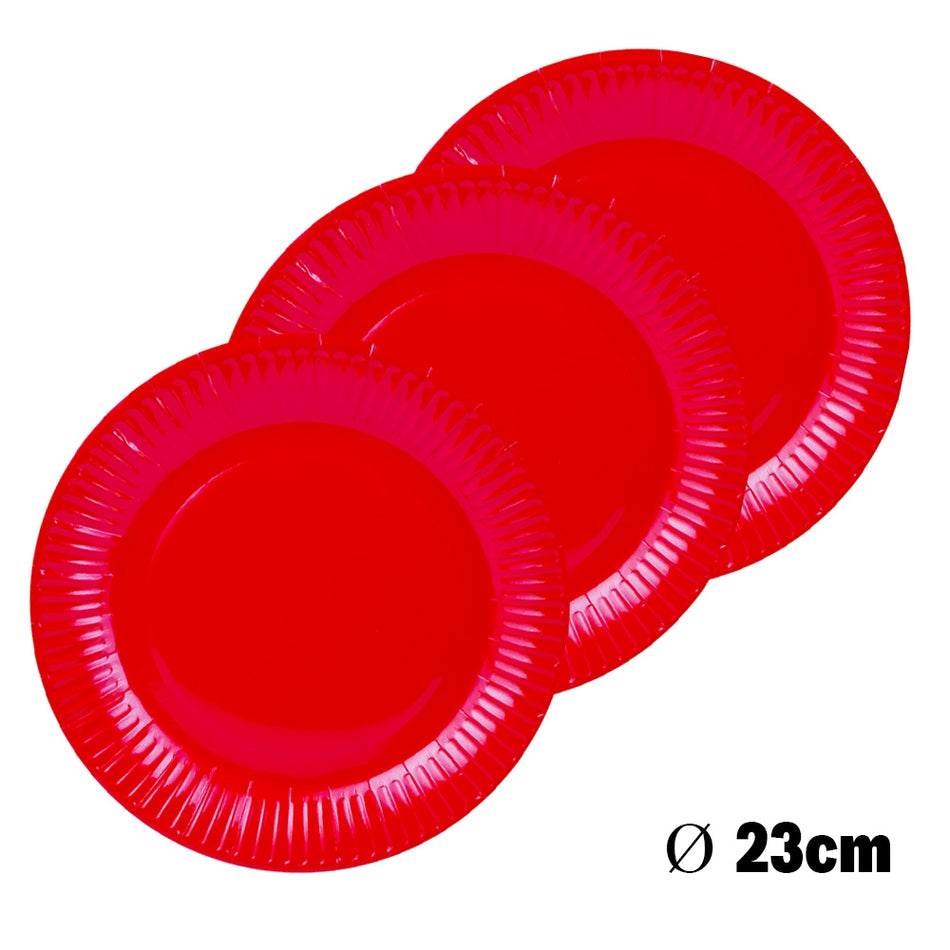 Farfurii Carton Pentru Party, Rosii, 23cm