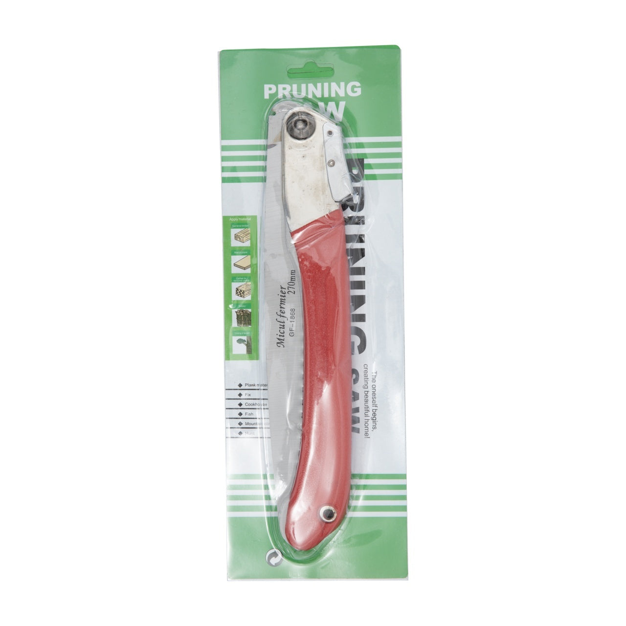 Fierăstrău pliabil cu lamă dreaptă 270 mm și mâner ergonomic Micul Fermier GF-1868