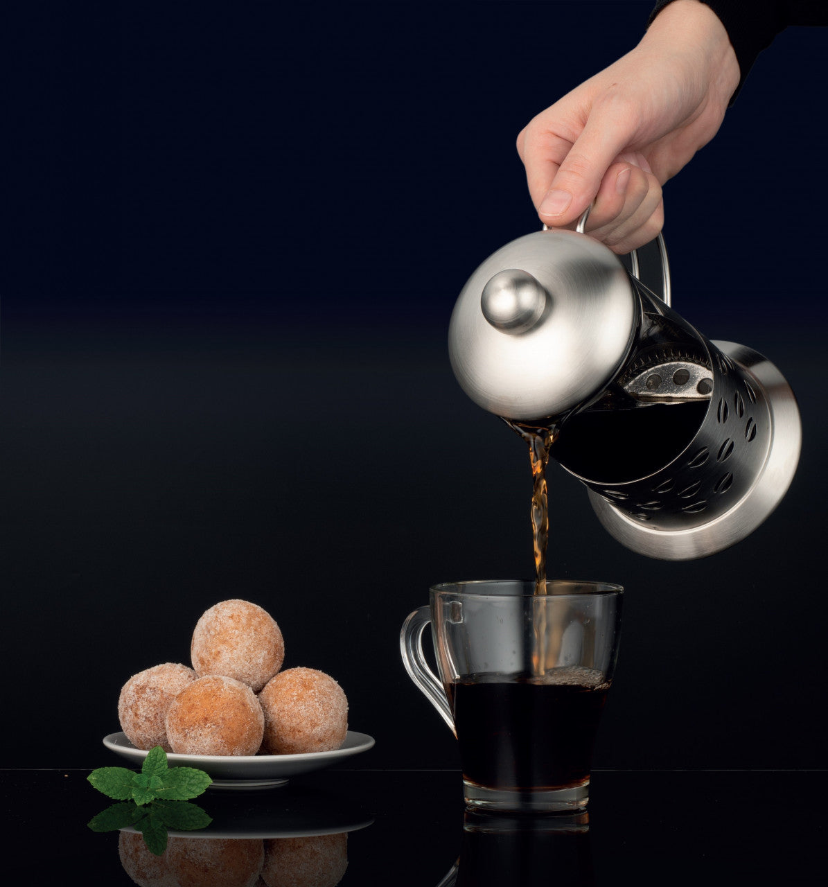 Filtru ceai sau cafea Larissa Ambition pentru infuzie, sticlă termorezistentă 600 ml Boabe de cafea