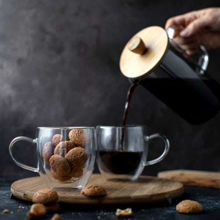 Filtru ceai sau cafea Nordic, sticlă cu capac bambus Ambition