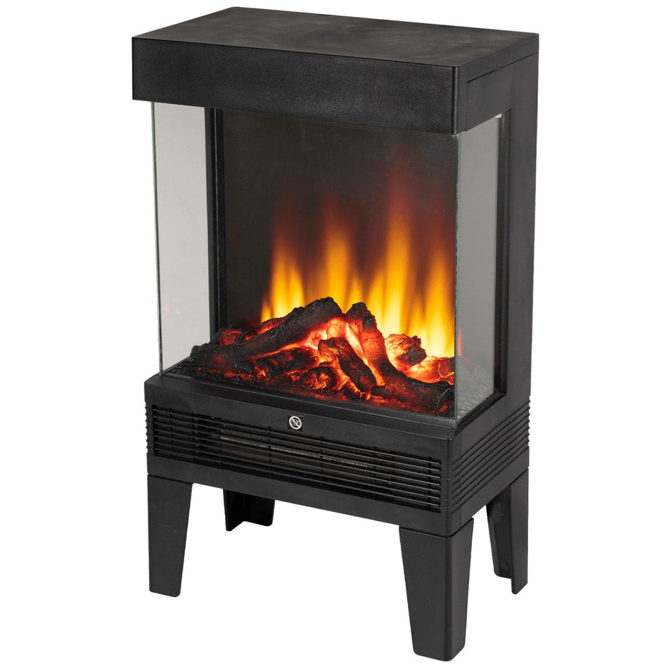 Semineu Electric Pe Picioare Negru, 600-1200 W, 31x53x18cm