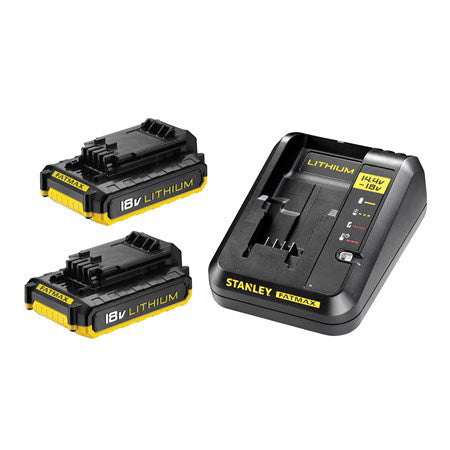 Pachet Stanley Fatmax Fmc693d2-2 Baterii 18 V 2.0 Ah + Incarcator 2 Am