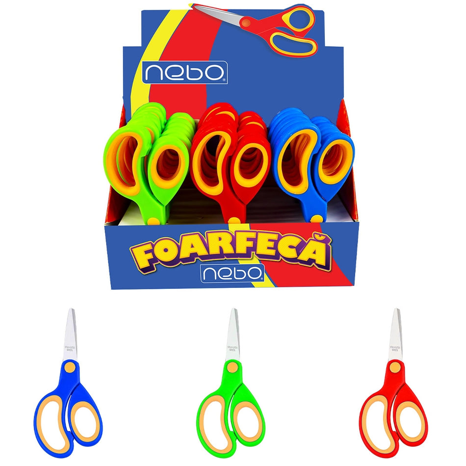 Foarfecă pentru copii 130 mm, mâner ergonomic, NEBO 16591