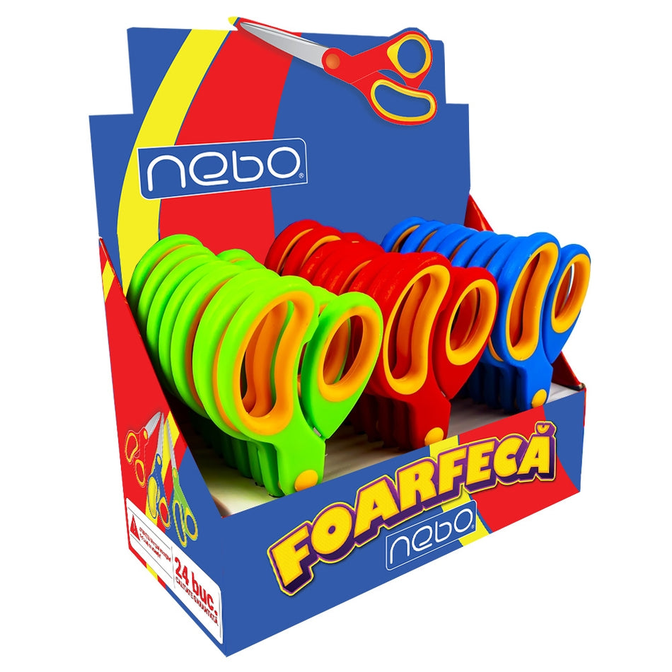 Foarfecă pentru copii 130 mm, mâner ergonomic, NEBO 16591