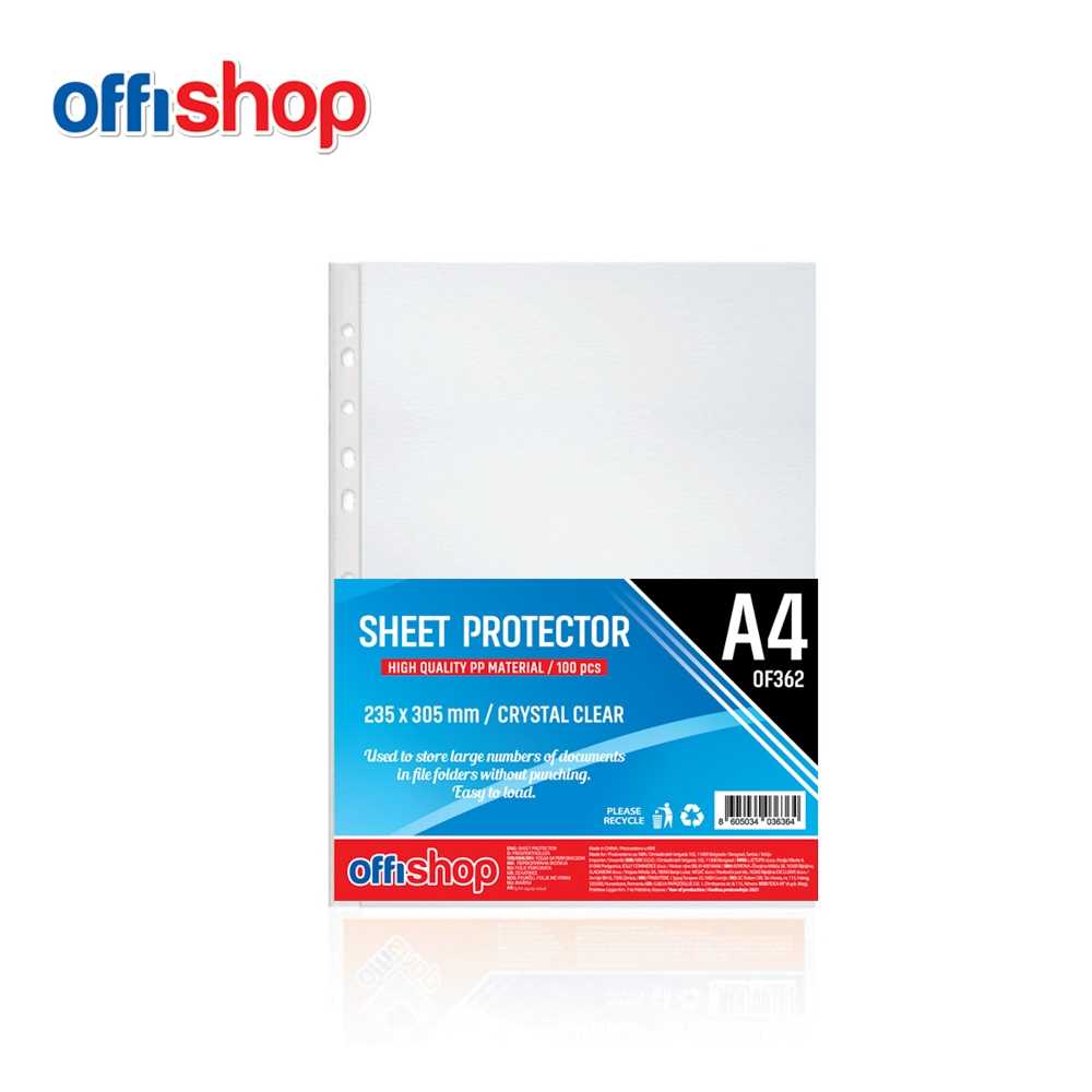 Folie Protectie A4, Cristal, 40mic, 100buc/set - Offishop Of362
