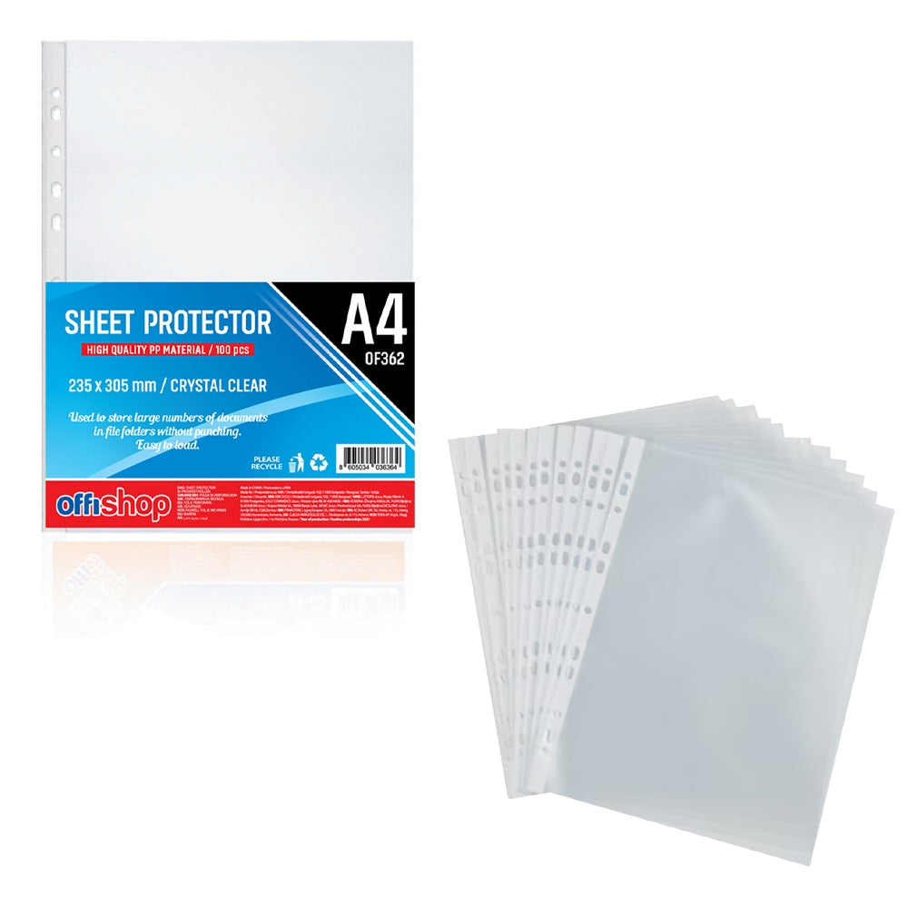 Folie Protectie A4, Cristal, 40mic, 100buc/set - Offishop Of362