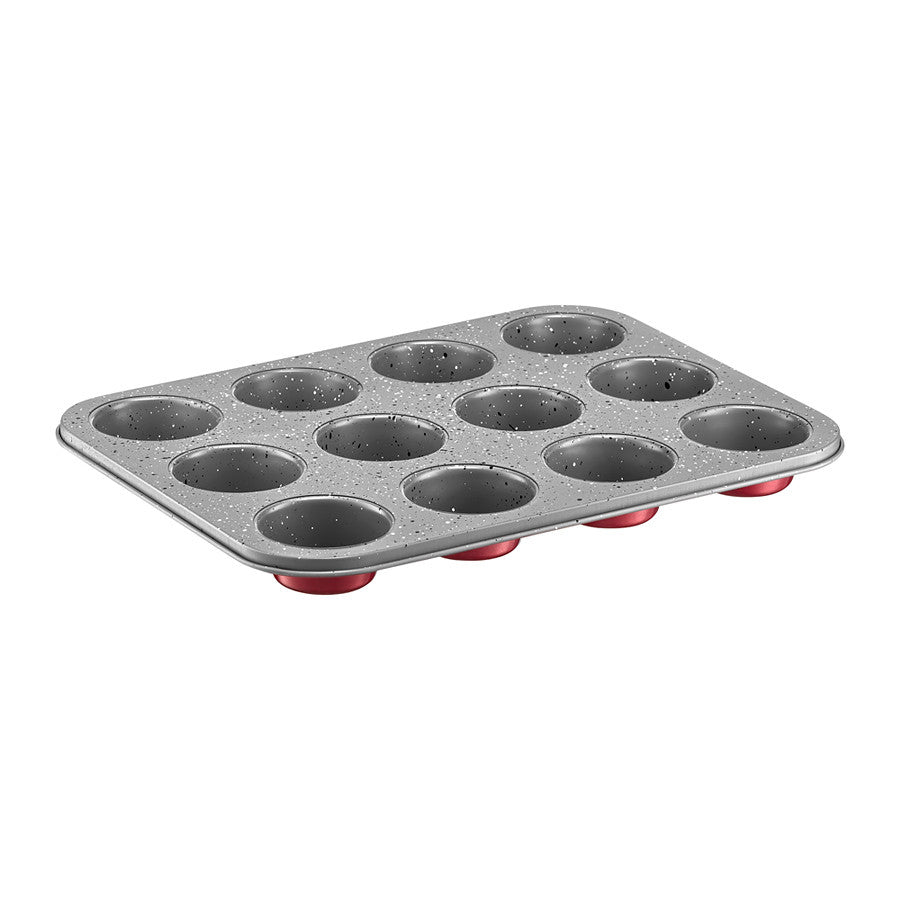 Forma brioșe 12 porții non-stick, 35×26.5×3 cm, aspect piatră, Ambition 83019