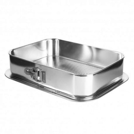 Tavă copt dreptunghiulară bază detașabilă, texturată Silver de la SNB