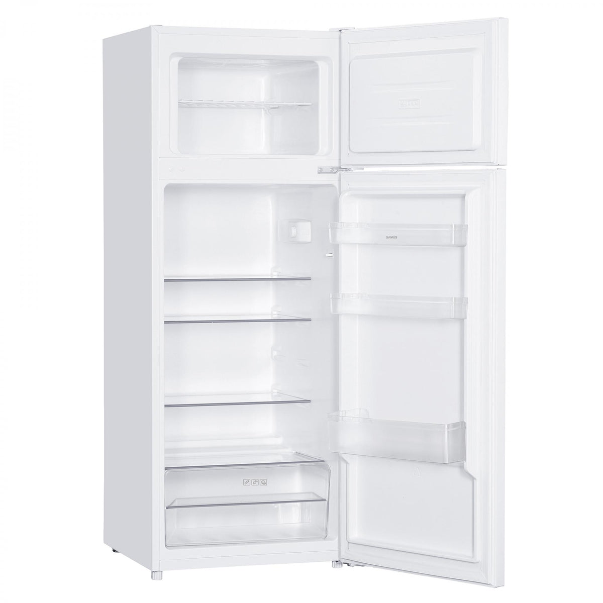 Frigider Samus Sw284e, Cu 2 Usi Si 4 Rafturi, 206 Litri, Clasa E, Alb