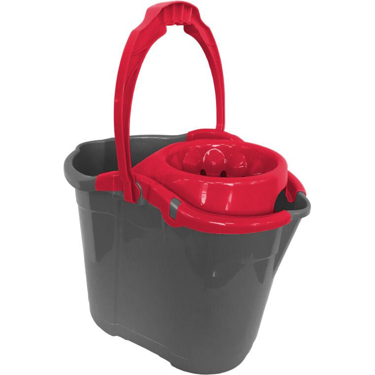 Găleată cu storcător 14L Cubio de la JOTTA pentru curățenie Gri și roșu
