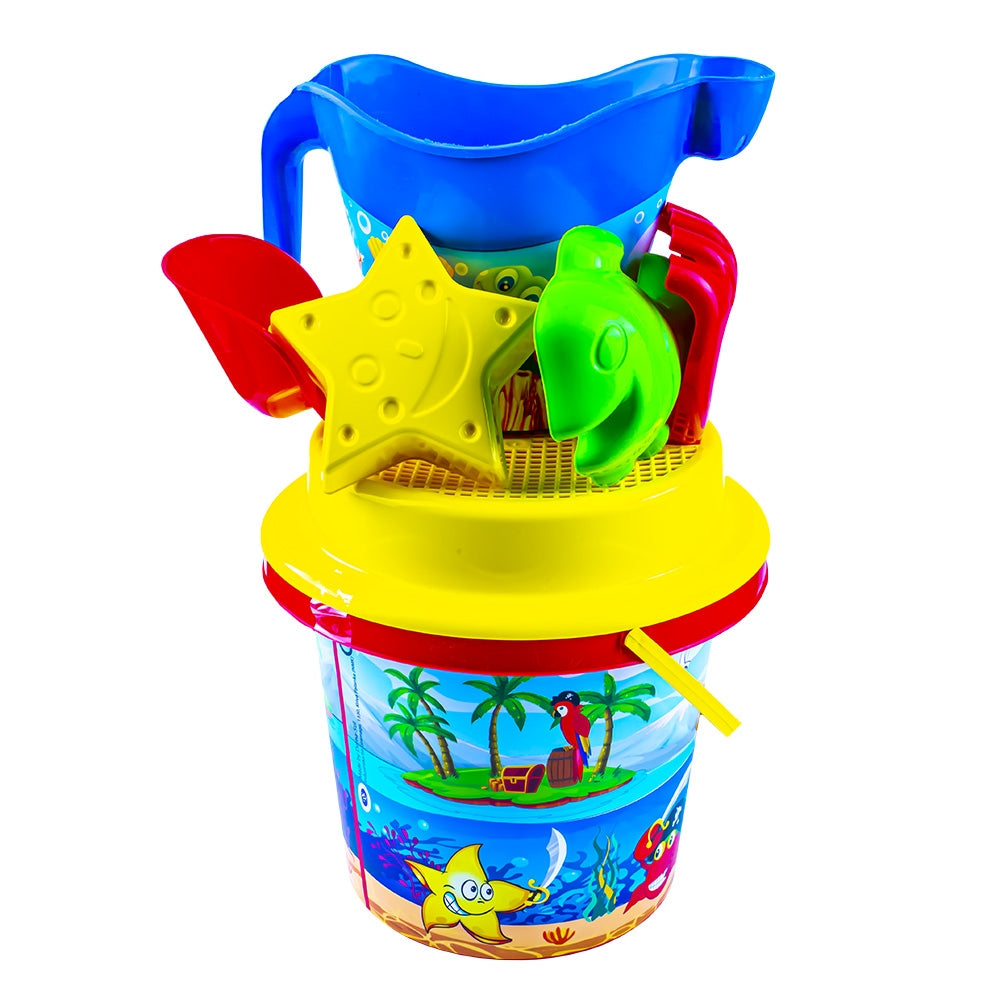 Găletușă nisip + accesorii, 7 buc/set, pentru copii, MACEDONIA DS1446
