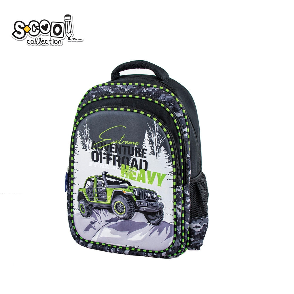 Ghiozdan 3D, 38 × 35 × 20 cm, OFFROAD, pentru băieți, S-COOL / OFFISHOP SC2655
