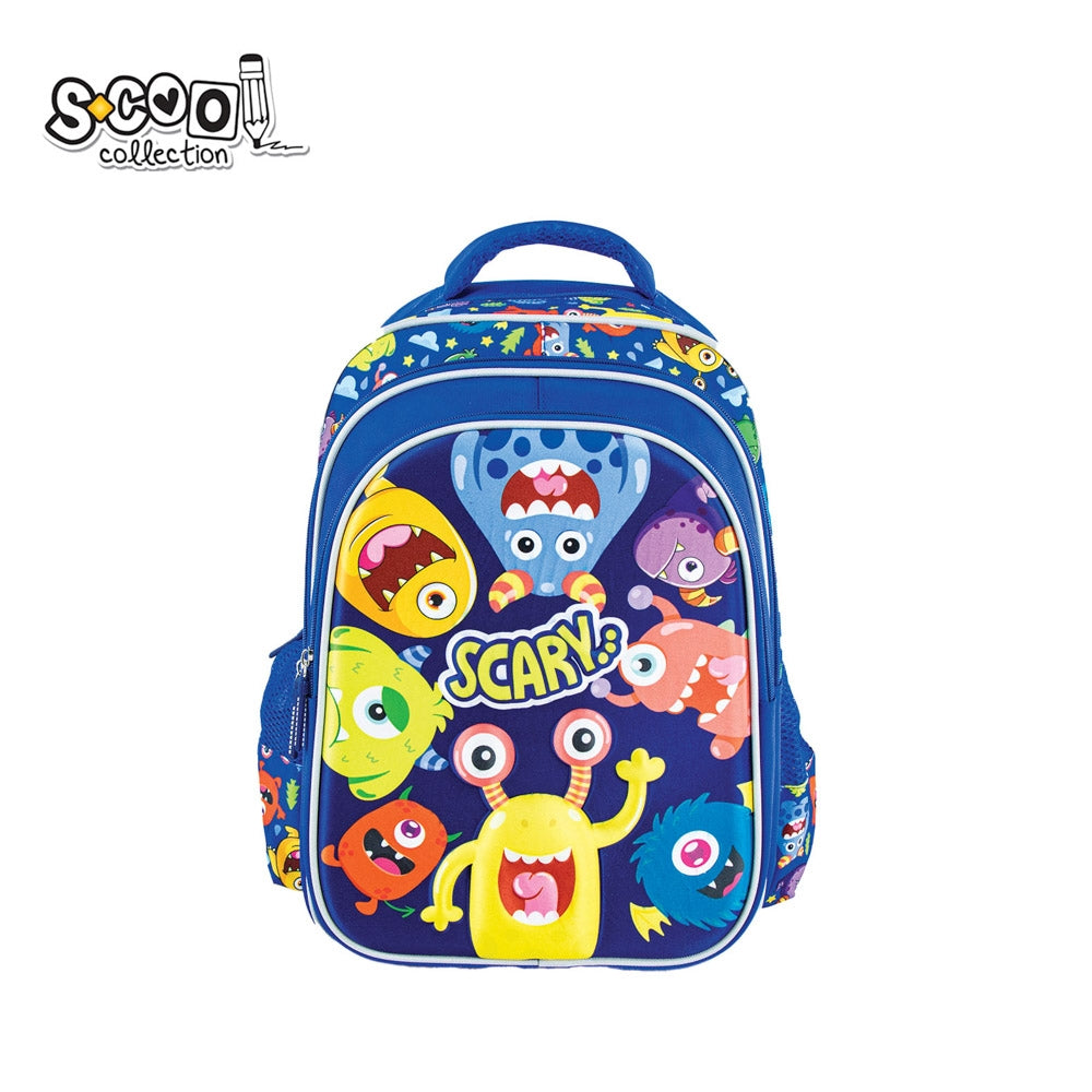 Ghiozdan 3D SCARY, 38×35×20 cm, compartimentare eficientă, copii 7-11 ani, S-COOL / OFFISHOP SC2653