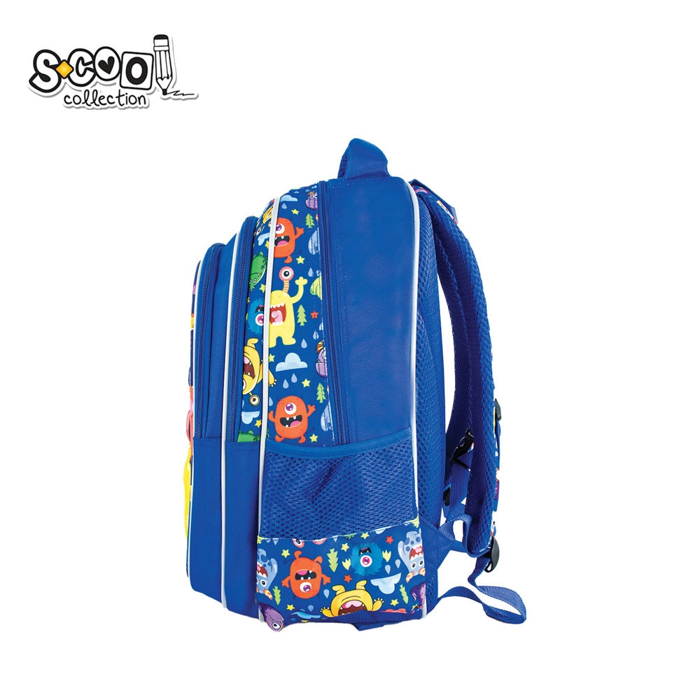 Ghiozdan 3D SCARY, 38×35×20 cm, compartimentare eficientă, copii 7-11 ani, S-COOL / OFFISHOP SC2653
