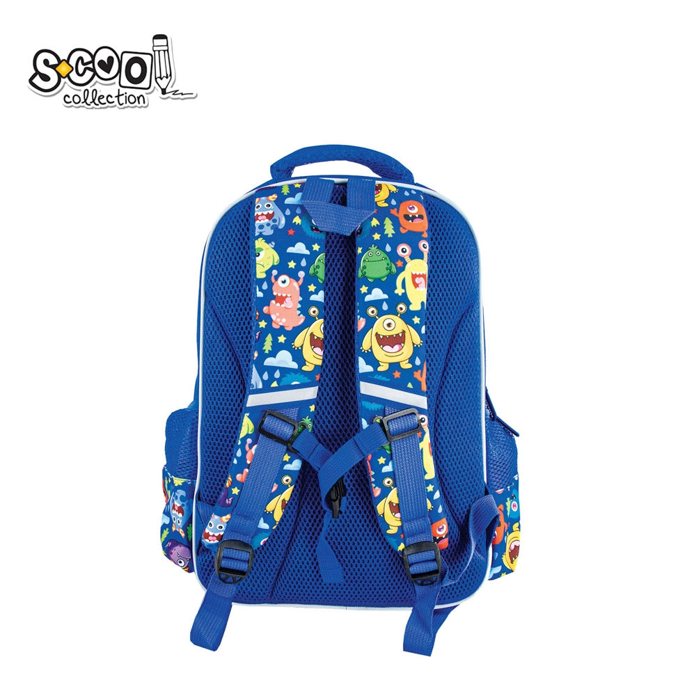 Ghiozdan 3D SCARY, 38×35×20 cm, compartimentare eficientă, copii 7-11 ani, S-COOL / OFFISHOP SC2653