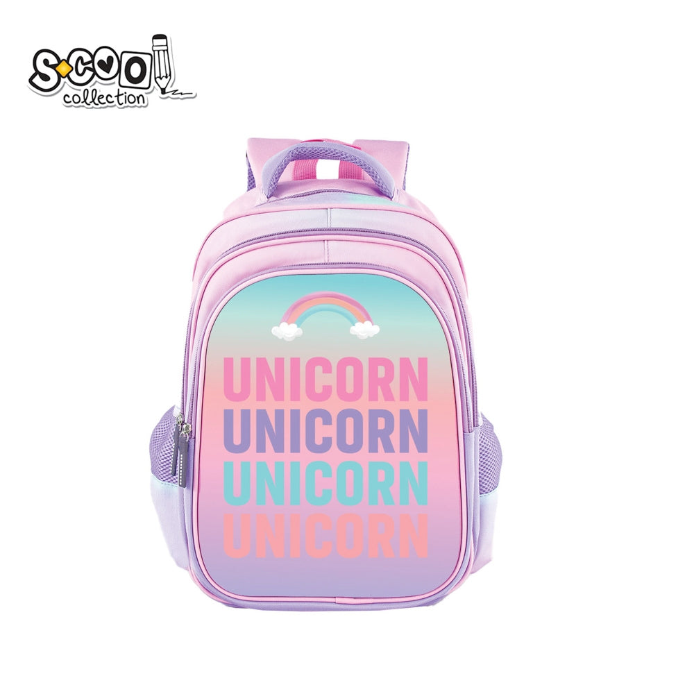 Ghiozdan 3D Unicorn, 22 L, ergonomic, fete, 38x35x20 cm S-COOL / OFFISHOP SC2648