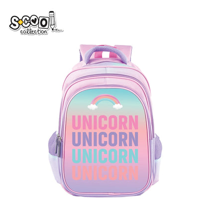 Ghiozdan 3D Unicorn, 22 L, ergonomic, fete, 38x35x20 cm S-COOL / OFFISHOP SC2648