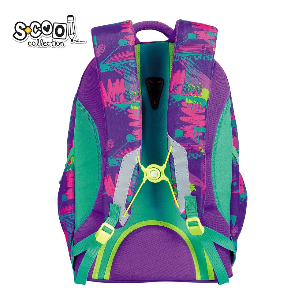 Ghiozdan anatomic cu compartiment laptop 29x22x43 cm, bretele reglabile - S-COOL / OFFISHOP SC2534