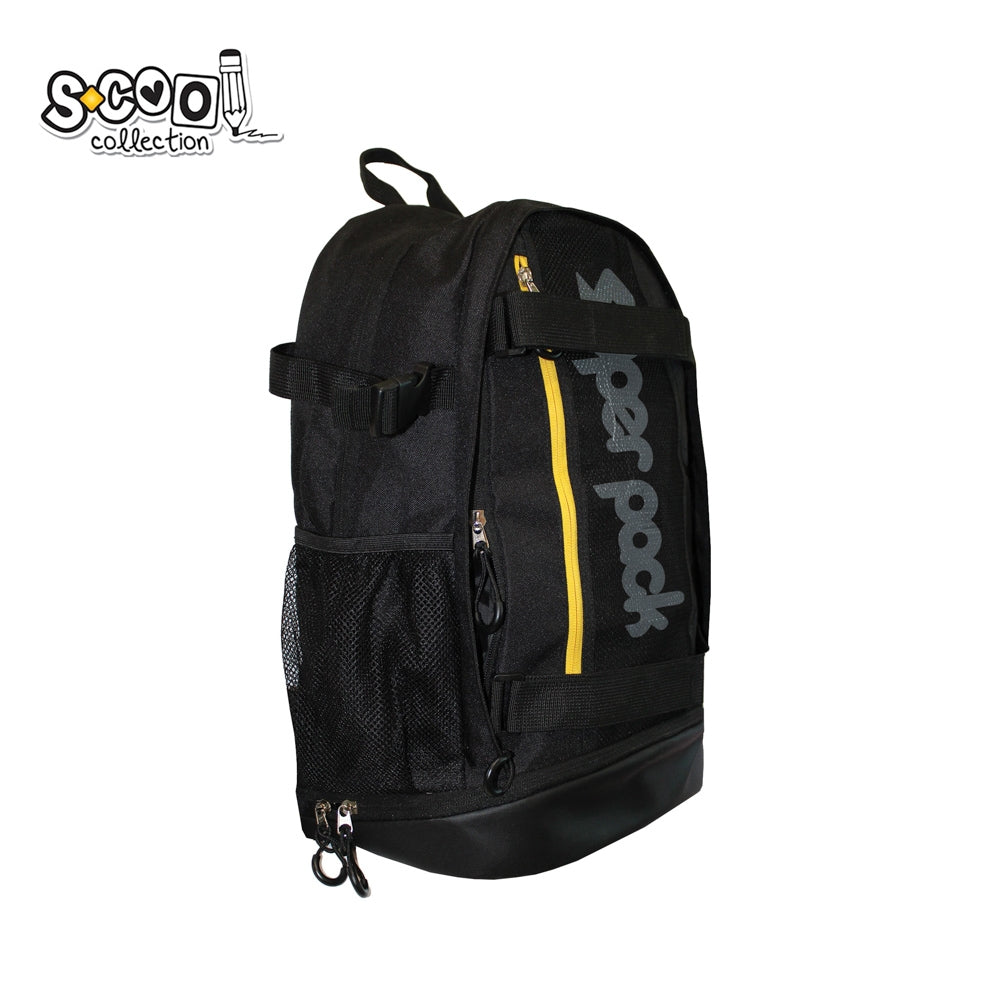 Ghiozdan compartiment laptop SUPERPACK 48×32×18 cm benzi reflectorizante S-COOL / OFFISHOP SC2692