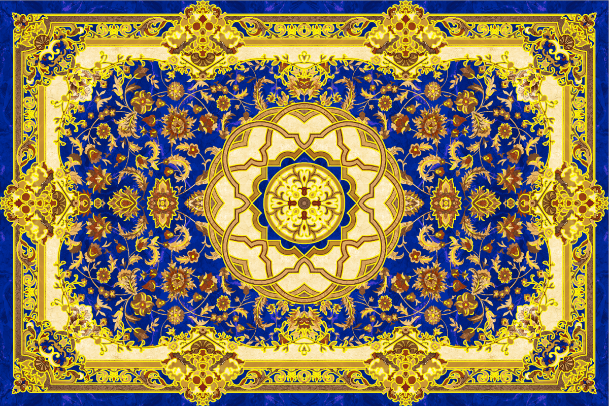 Gresie decorativă covor ceramic Baroque Ahmar Azul 120×180 cm, lucioasă Regata 279962