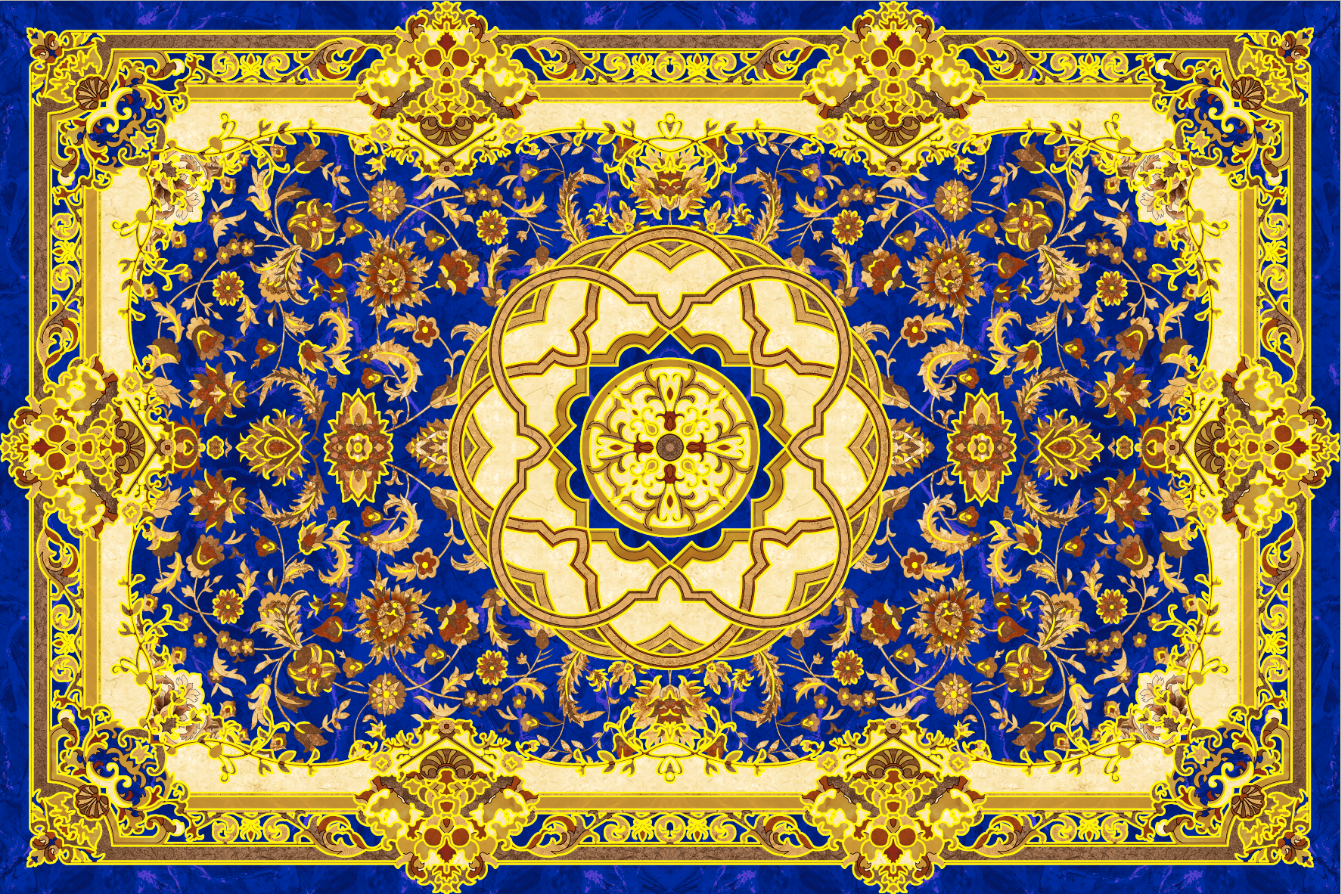 Gresie decorativă covor ceramic Baroque Ahmar Azul 120×180 cm, lucioasă Regata 279962