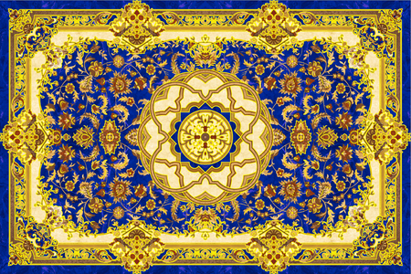 Gresie decorativă covor ceramic Baroque Ahmar Azul 120×180 cm, lucioasă Regata 279962