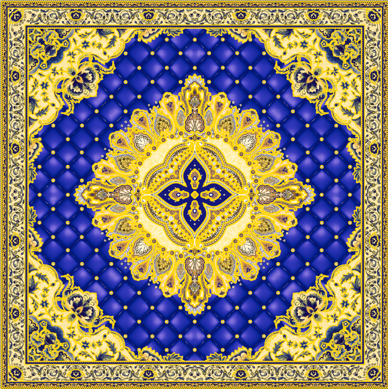 Gresie decorativă covor ceramic Baroque Amara Azul 120x120 lucioasă Regata 279967