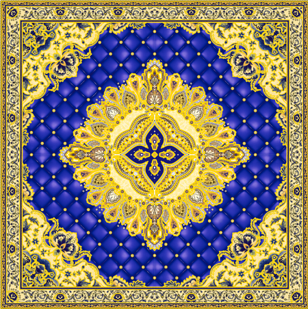 Gresie decorativă covor ceramic Baroque Amara Azul 120x120 lucioasă Regata 279967