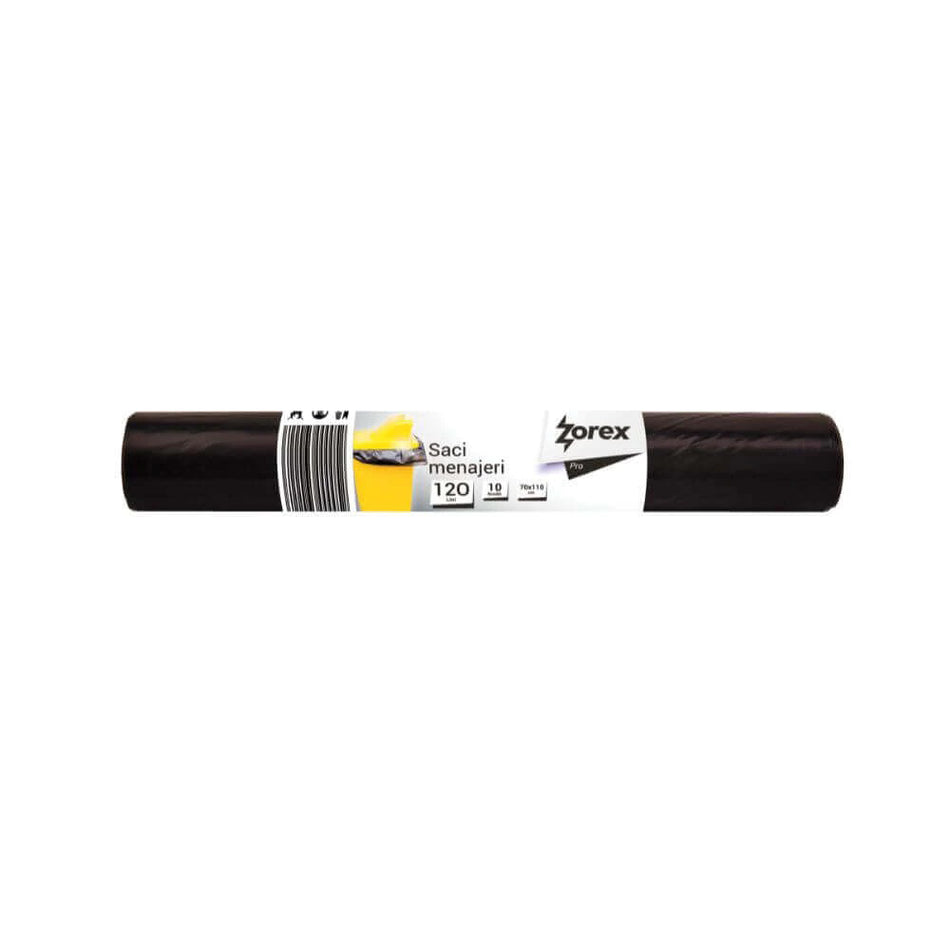 Saci Menajeri Zorex Basic, Negri, Capacitate 240 L, 10 Bucati / Rola