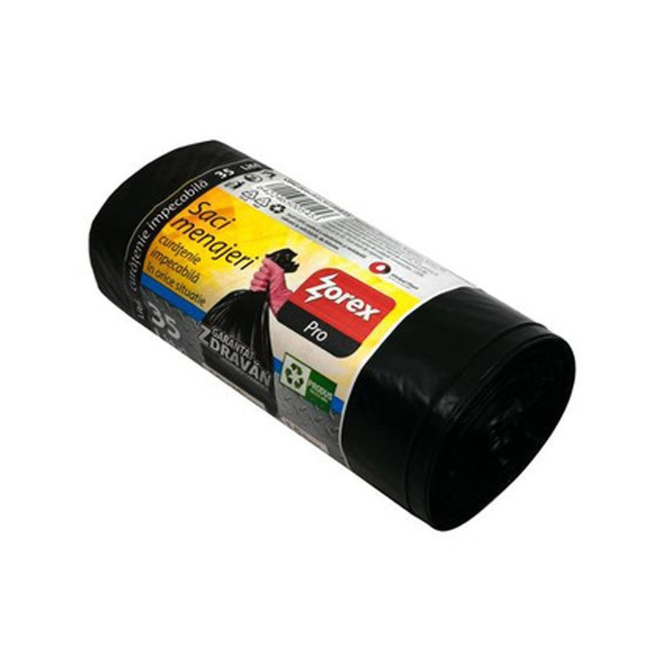 Saci Menajeri Zorex Clasic, Negri, Capacitate 35 L, 15 Bucati / Rola