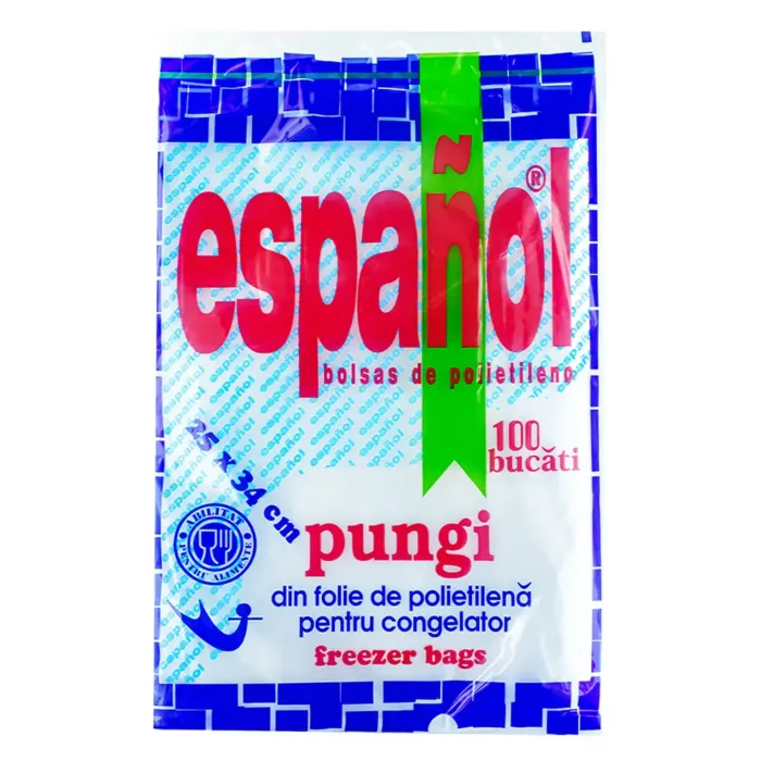 Pungi Espanol  Pentru Congelator  25x34cm, 100buc